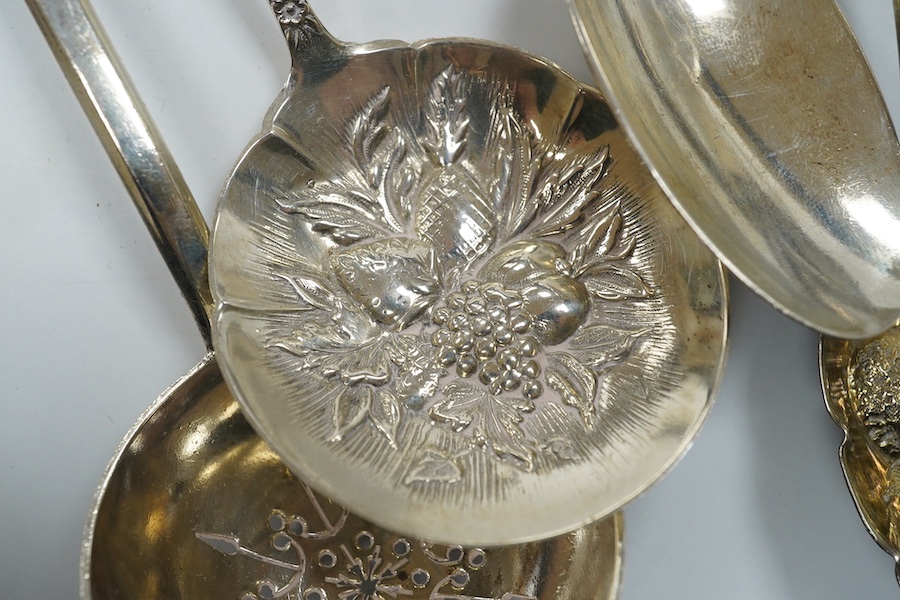 An Edwardian silver cased miniature carriage timepiece, by William Comyns, 67mm, London, 1901, together with a small quantity of assorted sterling or silver items, including flatware. Condition - poor to fair